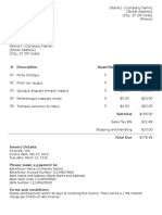 Invoice: # Description Quantity Price Total