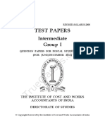Intermediate Group I Test Papers