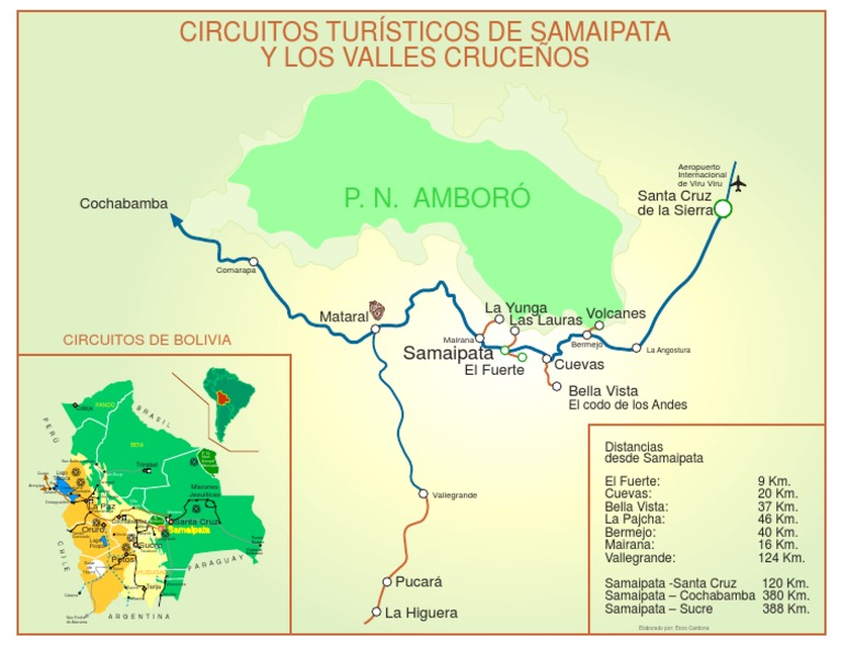 Mapa de Circuitos Turísticos | PDF | Bolivia | América del Sur