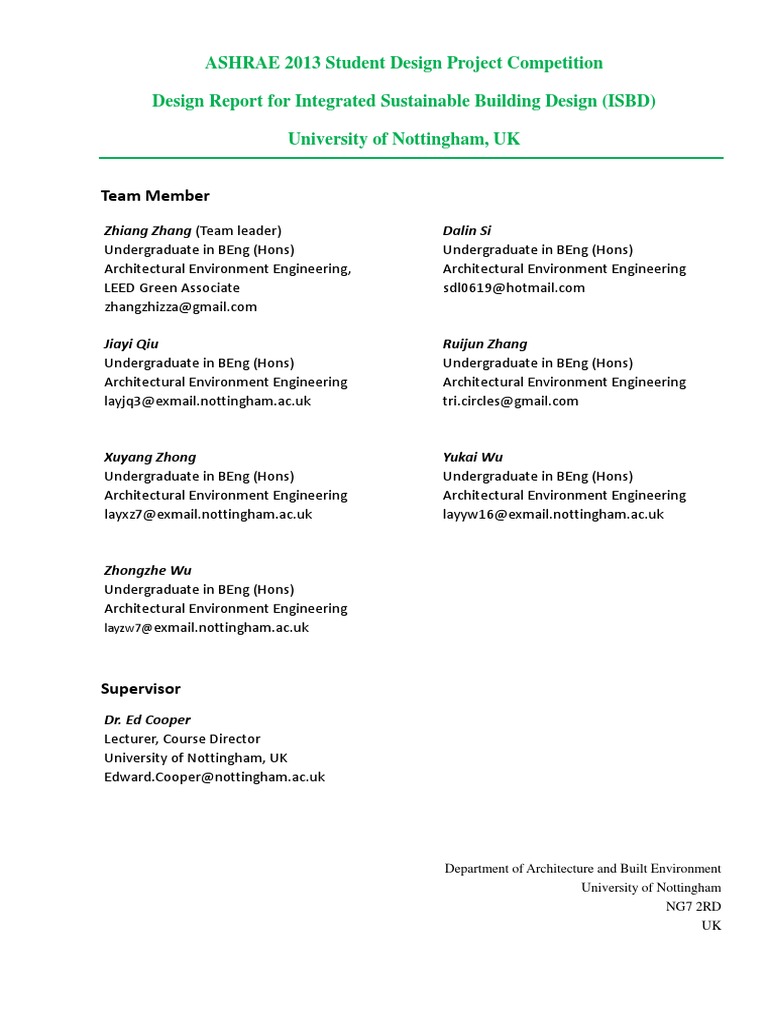 Sustainable Building Design Report | PDF | Hvac | Ventilation ...