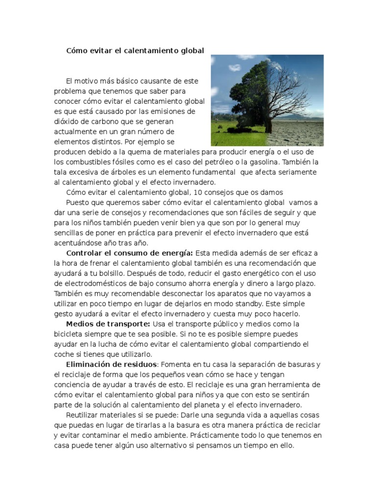 Cómo Evitar El Calentamiento Global | Descargar gratis PDF ...