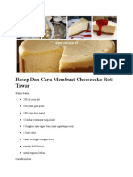 Resep Dan Cara Membuat Cheesecake Roti Tawar