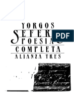 SEFERIS, Y - Poesía completa - Alianza, Madrid, 1986