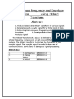 Instantaneous Frequency and Envelope Extraction Using Hilbert Transform