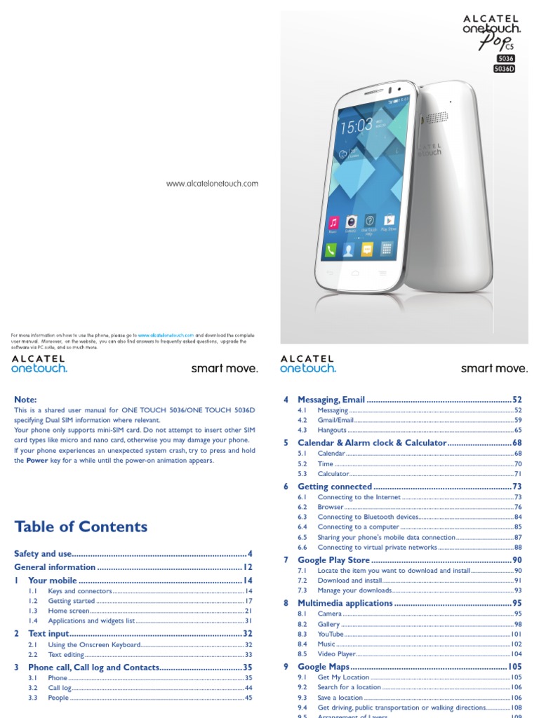 alcatel-onetouch-pop-c5-owners-manual.pdf | Mobile Phones | Subscriber  Identity Module