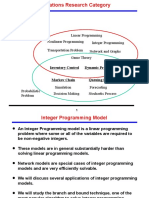 Deterministic Problem Linear Programming Nonlinear Programming Integer Programming Network and Graphs Transportation Problem Game Theory