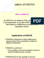 Application of ANOVA