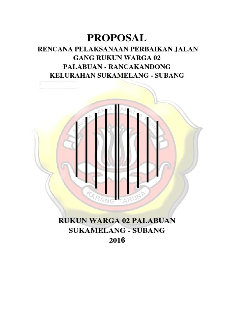 Contoh Proposal Perbaikan Jalan Gang Rw 02