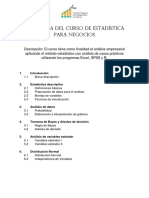 Programa Del Curso de Estadística para Negocios