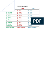 soft c spelling list new 3 choices