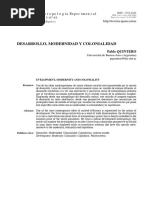 Desarrollo, Modernidad y Colonialidad