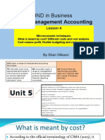Lesson 4 HND in Business Unit 5 Management Accounting