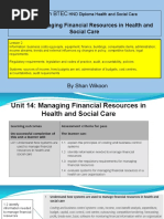 Lesson 2 - Pearson BTEC HND Diploma - Unit 14- Managing Financial Resources in Health and Social Care
