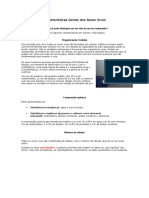 Características Gerais Dos Seres Vivos