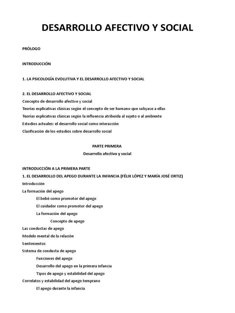 Desarrollo Afectivo y Social en Etapas | PDF | Teoría de apego | Adultos