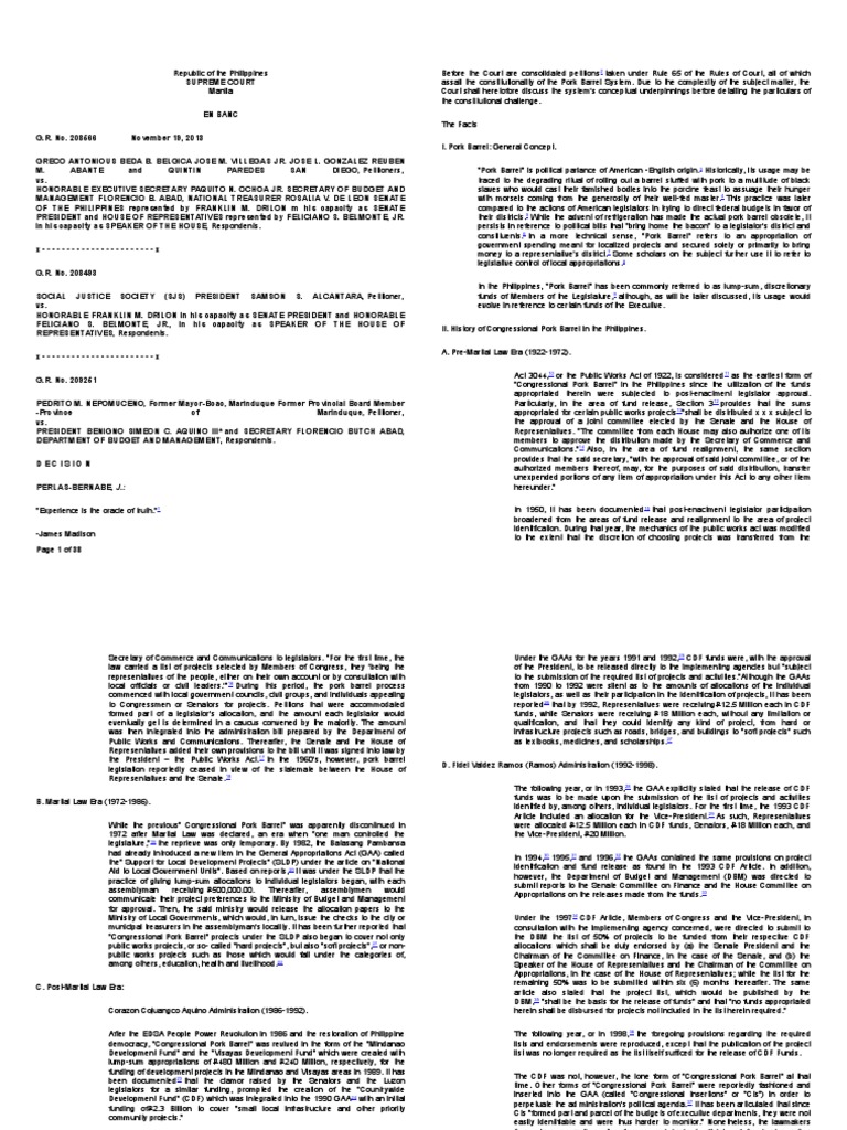 Belgica v ochoa g r 208566 2013 pdf appropriations bill united