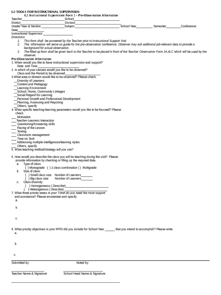 INSTRUCTIONAL SUPERVISiON | PDF | Teaching Method | Teachers