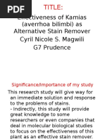 Effectiveness of Kamiasaverrhoa Bilimbi As Alternative Stain