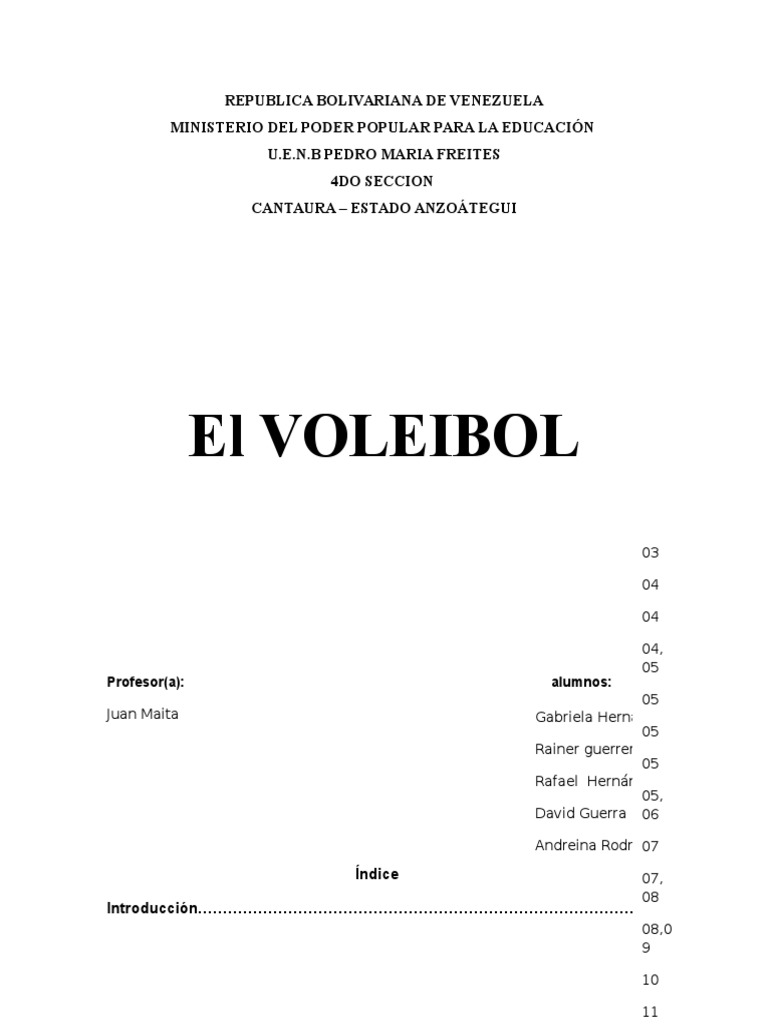 Reseña Histórica Del Voleibol Vóleibol Ocio Prueba