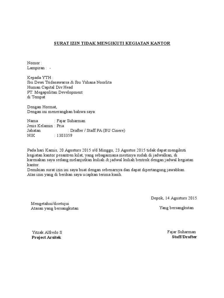 Contoh Surat Izin Resmi Kantor / 20 Contoh Surat Permohonan Izin Penggunaan Tempat Untuk Kegiatan / Menyediakan berbagai kebutuhan kantor berkualitas.