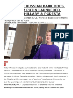 Exclusive - Russian Bank Docs Show How Putin Laundered Money To Hillary & Podesta