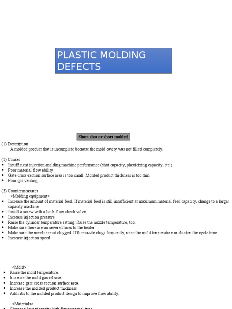 Plastic Molding Defects