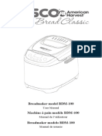 Nesco BDM 100 Breadmaker Careuse Trilingual