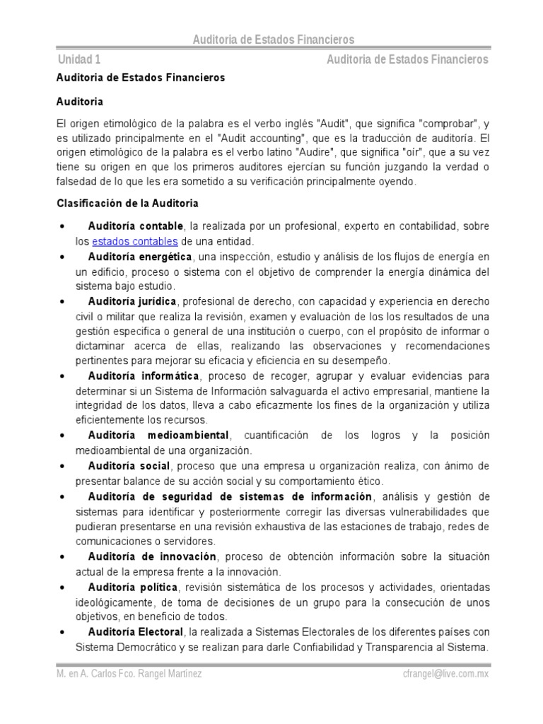 Auditoría de Estados Financieros | PDF | Auditoría financiera | Contador