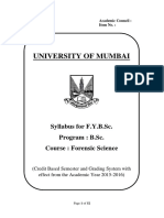 University of Mumbai: Syllabus For F.Y.B.Sc. Program: B.Sc. Course: Forensic Science