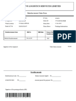 Tvs Logistics Services Limited: Reimbursement Claim Form