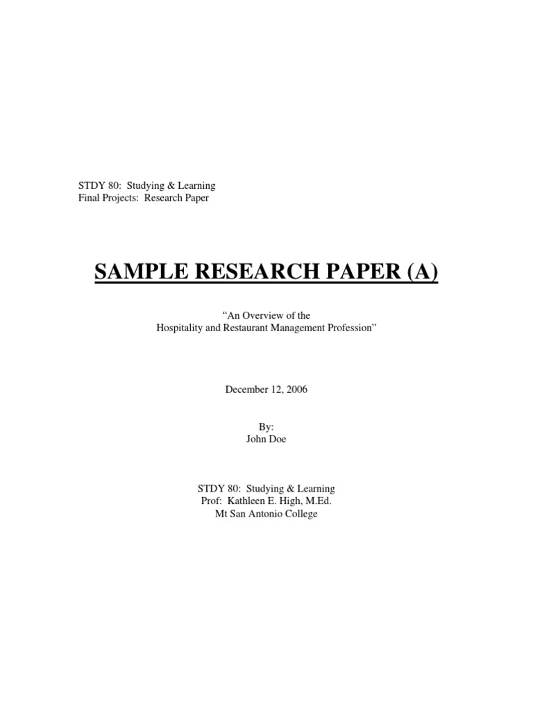 Sample Research Paper a HRM Employment Human Resource Management