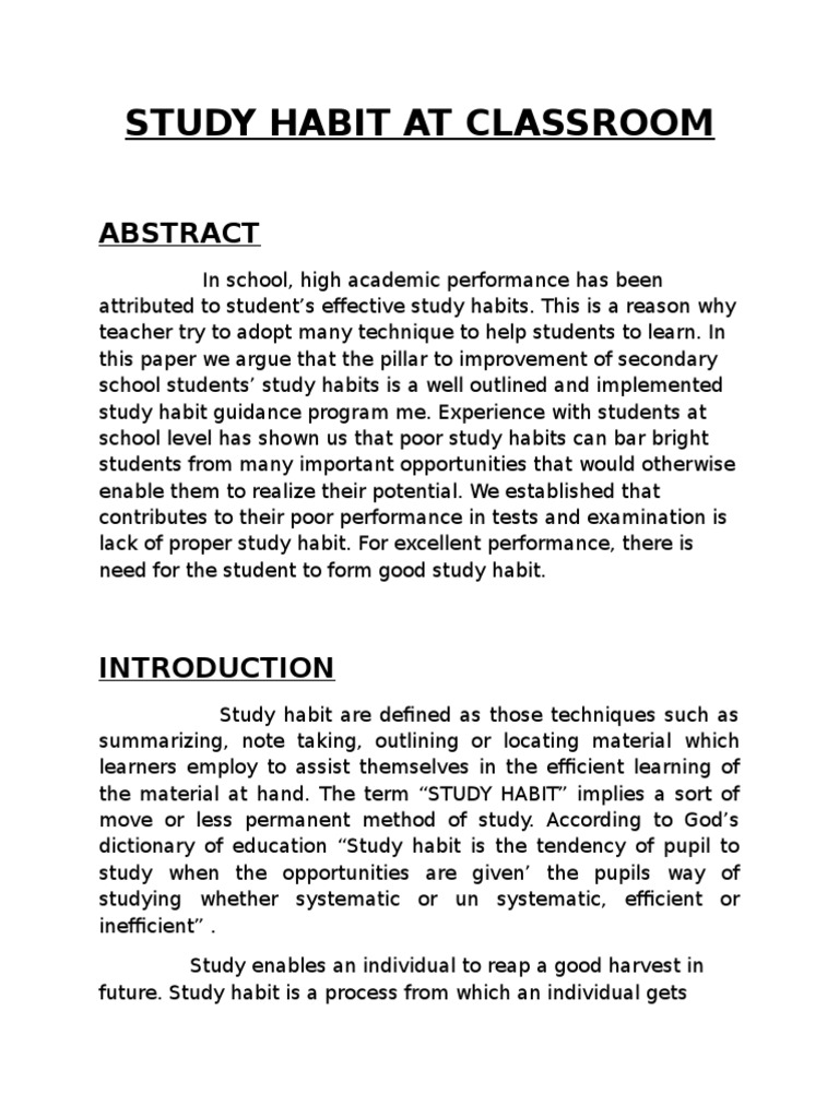 Effective Study Habits for Students | PDF | Study Skills | Homework