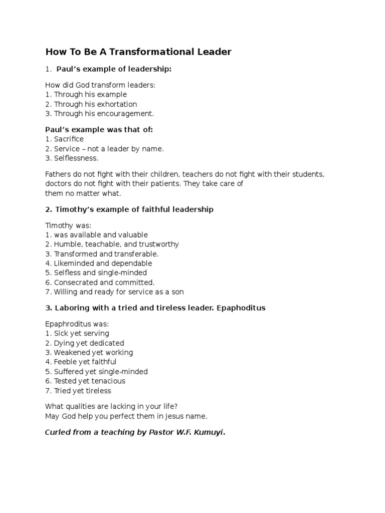 Transformational Leadership Insights | PDF