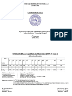 Phase Equilibria in Materials (MME 330) : Laboratory Manual