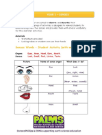 Year 1 - Senses: Senses Words - Student Activity (With Worksheet)