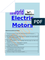 Electric Motors: Objective Type Questions and Answers