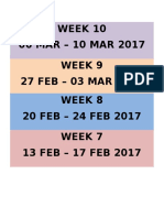 Week 10 study plan