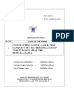 RCC Water Tank Construction Tender