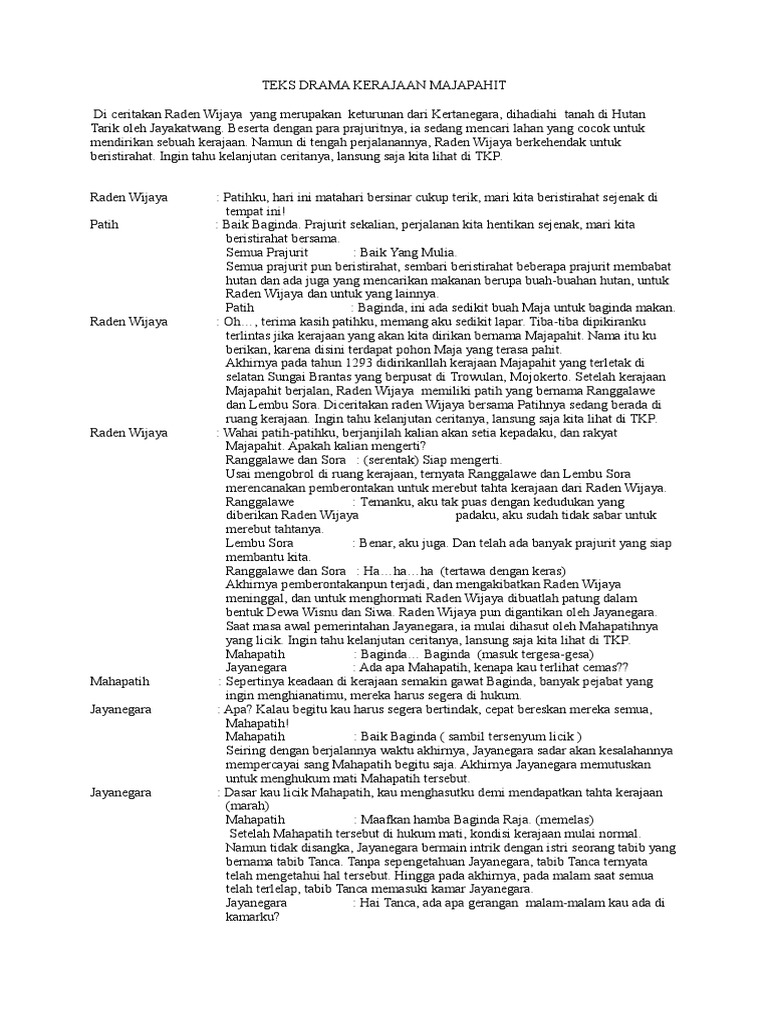 Teks Drama Kerajaan Majapahit 12 Orang Pdf
