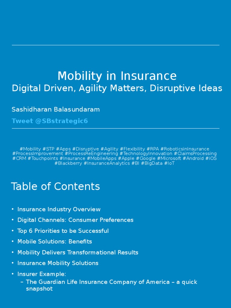 Mobile Solutions Transforming Insurance | PDF | Analytics | Insurance