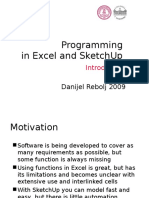 Programming in Excel and Sketchup: Danijel Rebolj 2009
