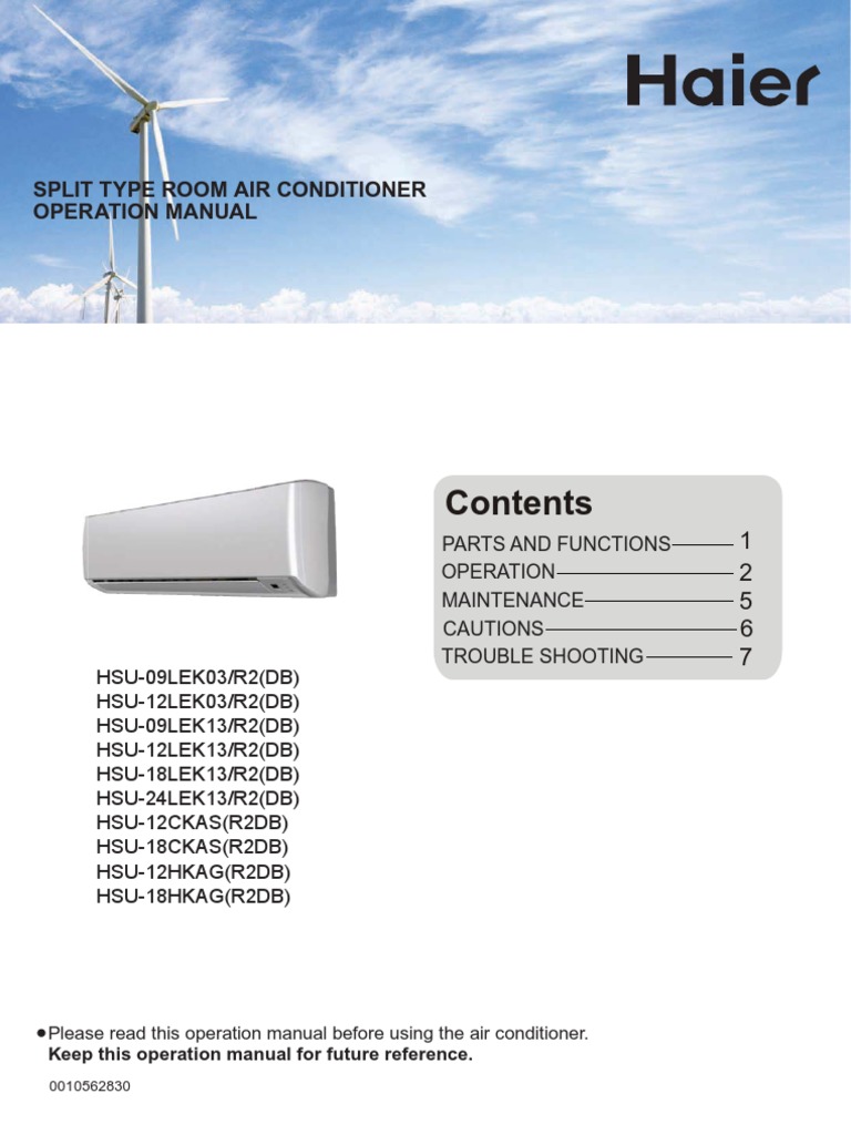 Haier Op Manual Air Conditioning Mechanical Fan