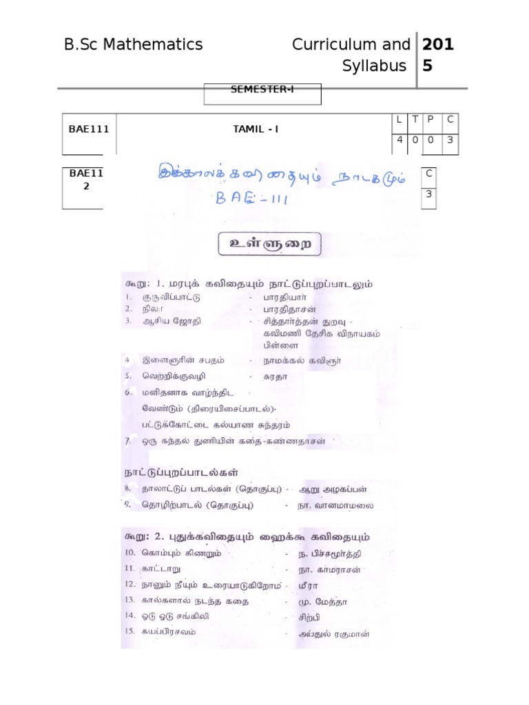 B.Sc Mathematics Curriculum Overview | PDF | Series (Mathematics ...