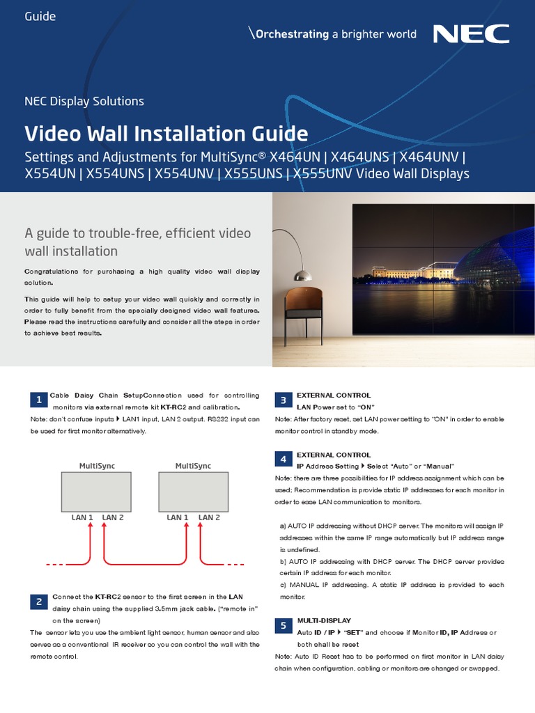 Video Wall Installation Guide | PDF | Computer Monitor | Ip Address