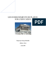 Les Enseignements de Platon Sur L'education