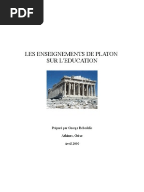 Les Enseignements De Platon Sur L Education Pdf Platon Socrate