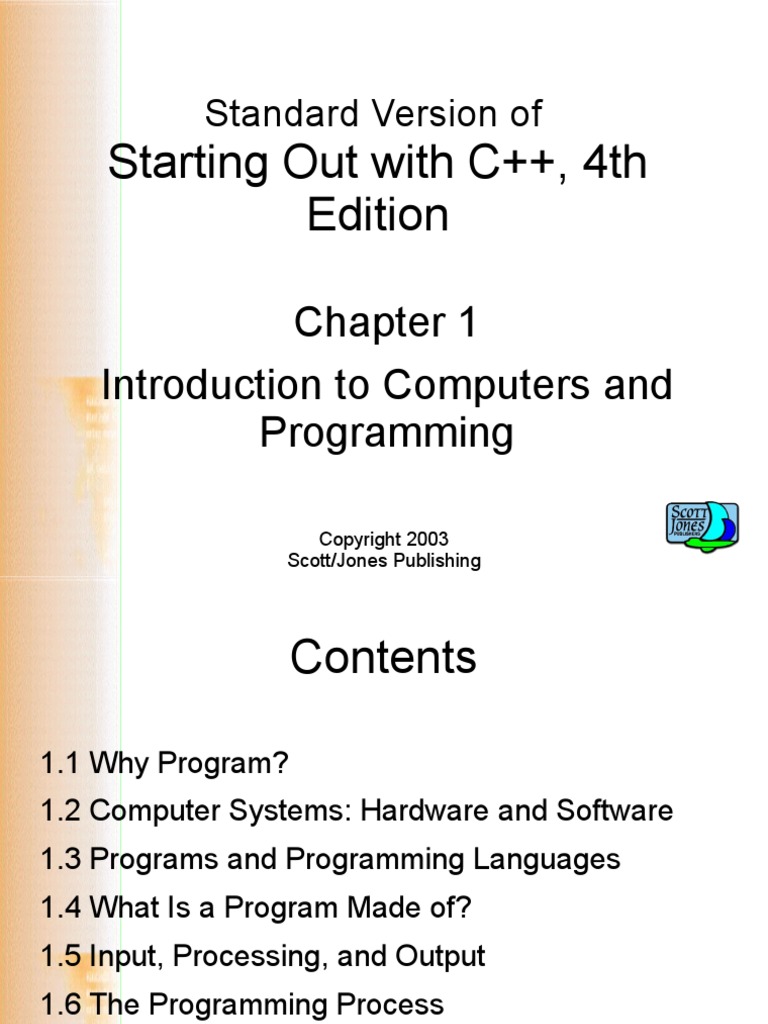 Standard Version Of: Starting Out With C++, 4th Edition | PDF ...