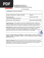 PLANO DE ENSINO _INTRODUÇÃO A TEORIA CONTABIL