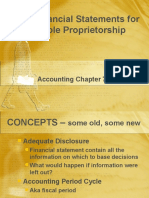 Financial Statements For A Sole Proprietorship: Accounting Chapter 7
