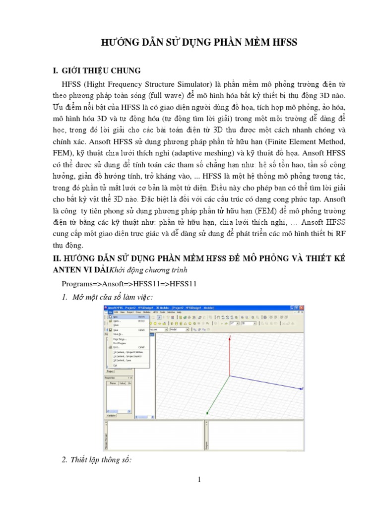 Tai Lieu Huong Dan Su Dung Hfss Dai Hoc Vinh | PDF